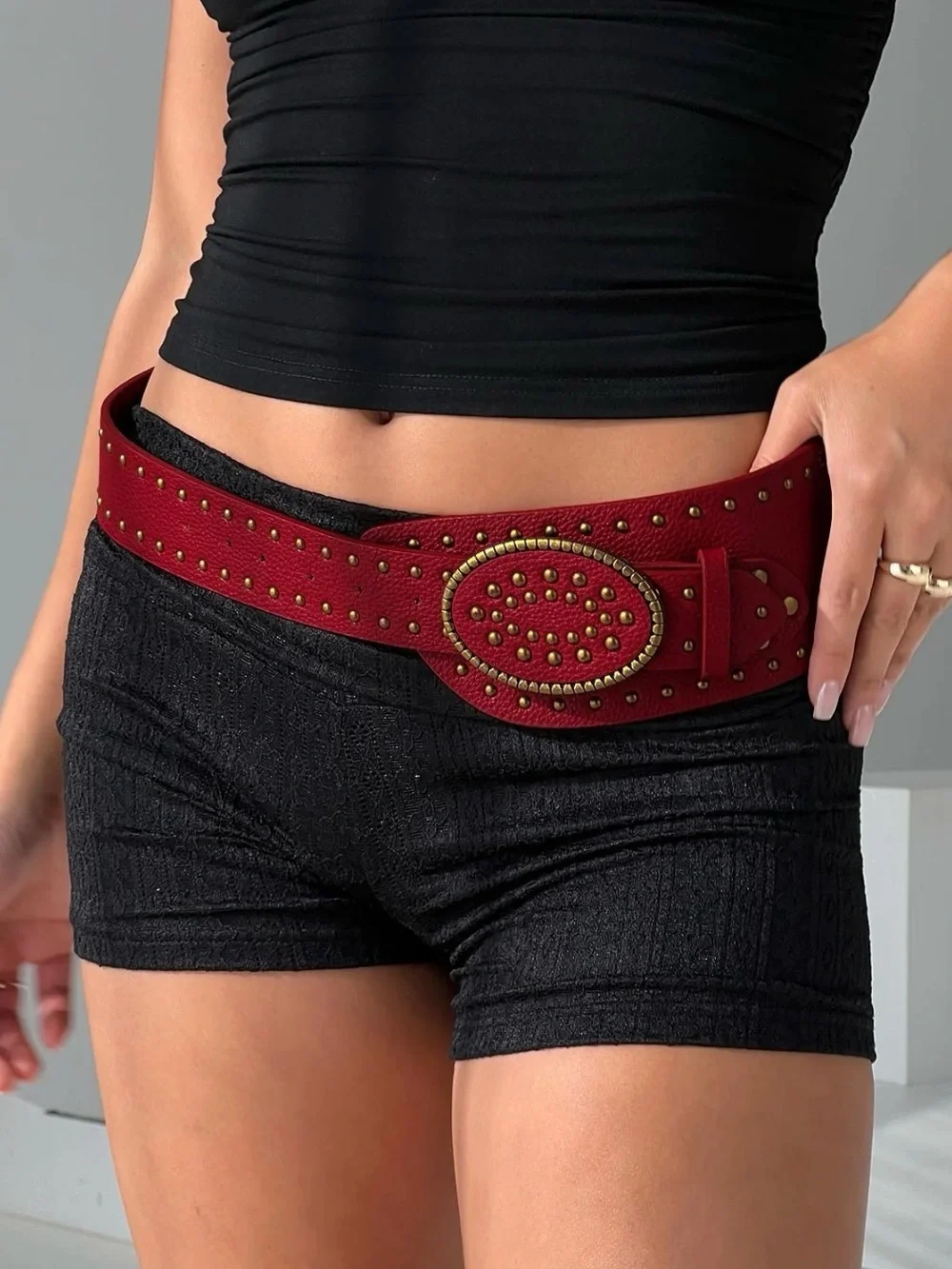 Princess Polly Red Studded Belt